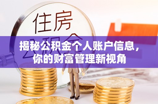 瑞昌揭秘公积金个人账户信息，你的财富管理新视角